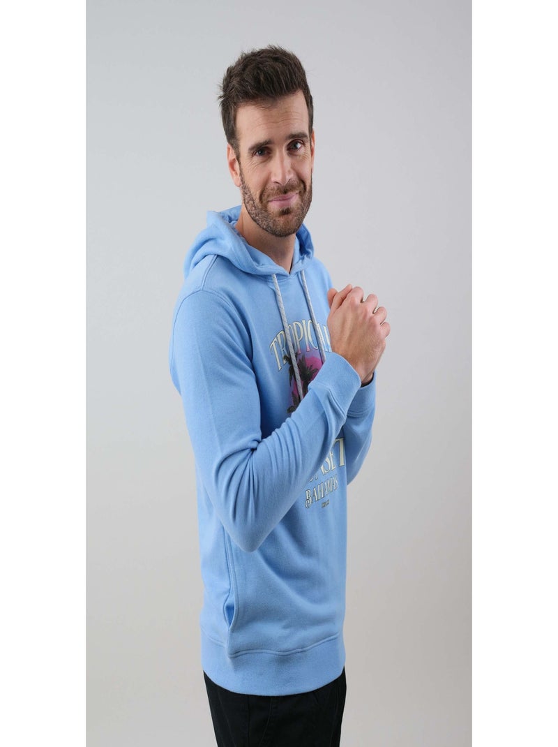 Sweat homme en coton à capuche 'Deeluxe' Bleu ciel - Kiabi