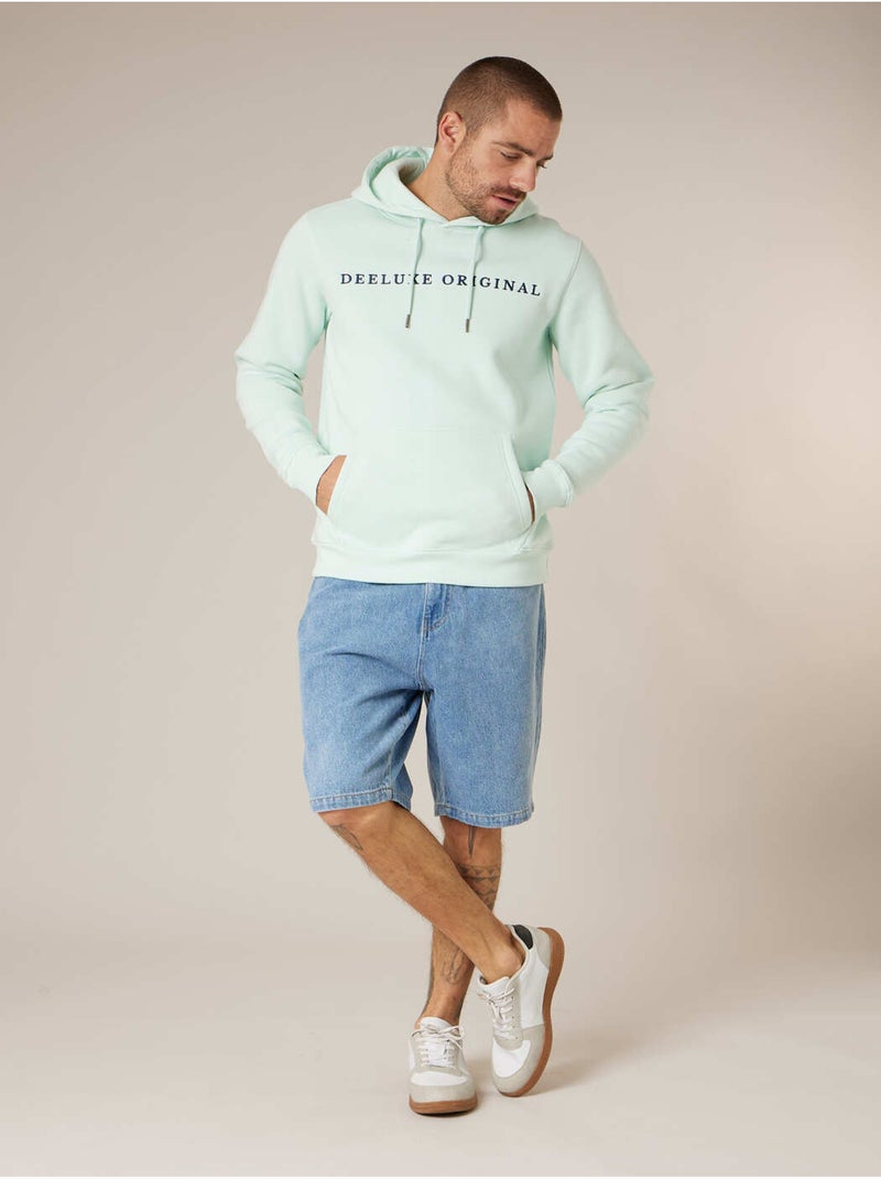 Sweat homme en coton 'Deeluxe' Bleu lagon - Kiabi