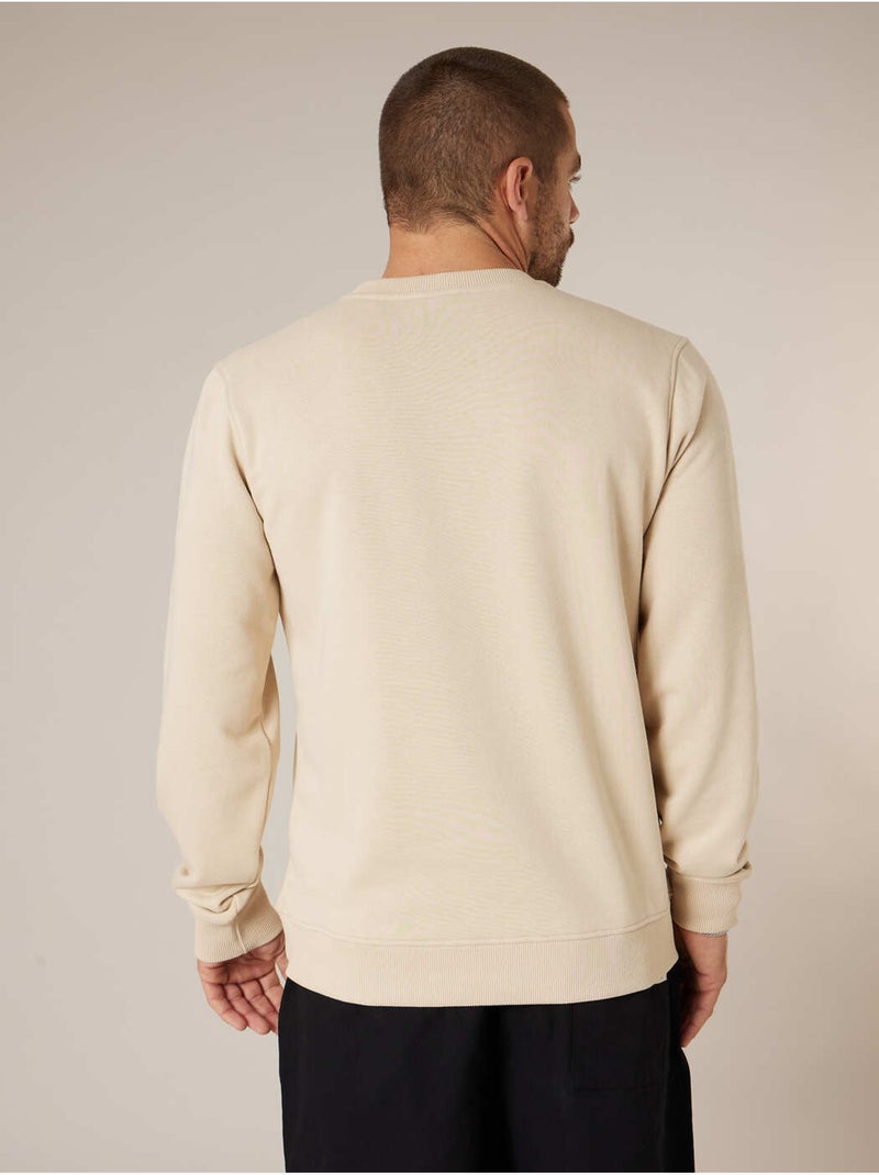 Sweat homme en coton doux 'deeluxe' Beige clair - Kiabi