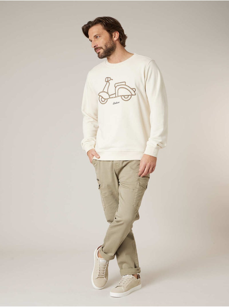 Sweat homme en coton doux 'deeluxe' Beige sable - Kiabi