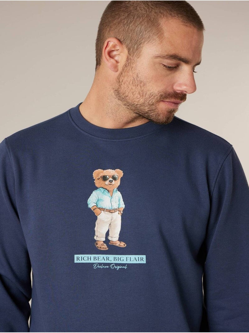 Sweat homme en coton doux 'Deeluxe' Bleu foncé - Kiabi