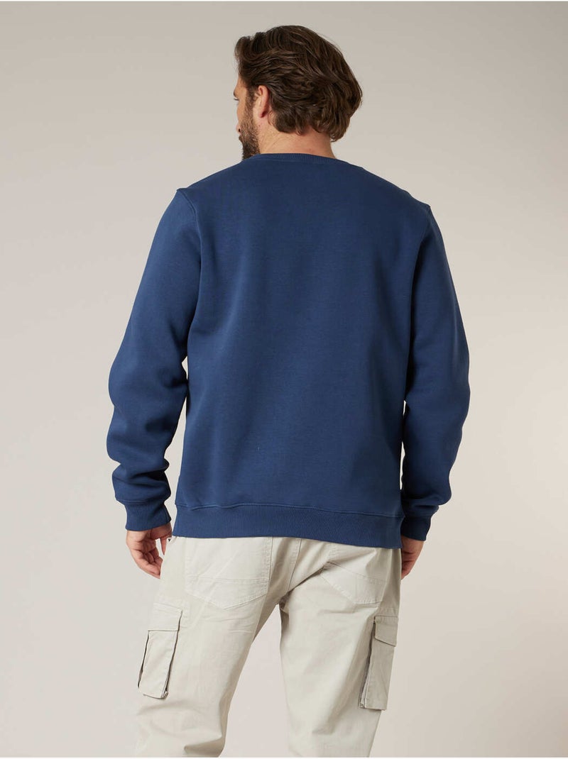 Sweat homme en coton molletonné 'deeluxe' Bleu foncé - Kiabi