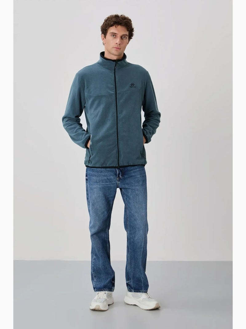Sweat homme en maille peluche à fermeture éclair tommy Blanc cassé - Kiabi