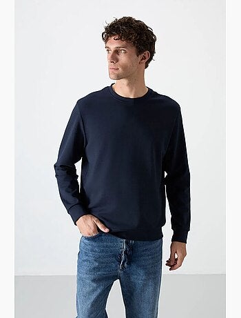 Sweat homme uni à col rond tommy