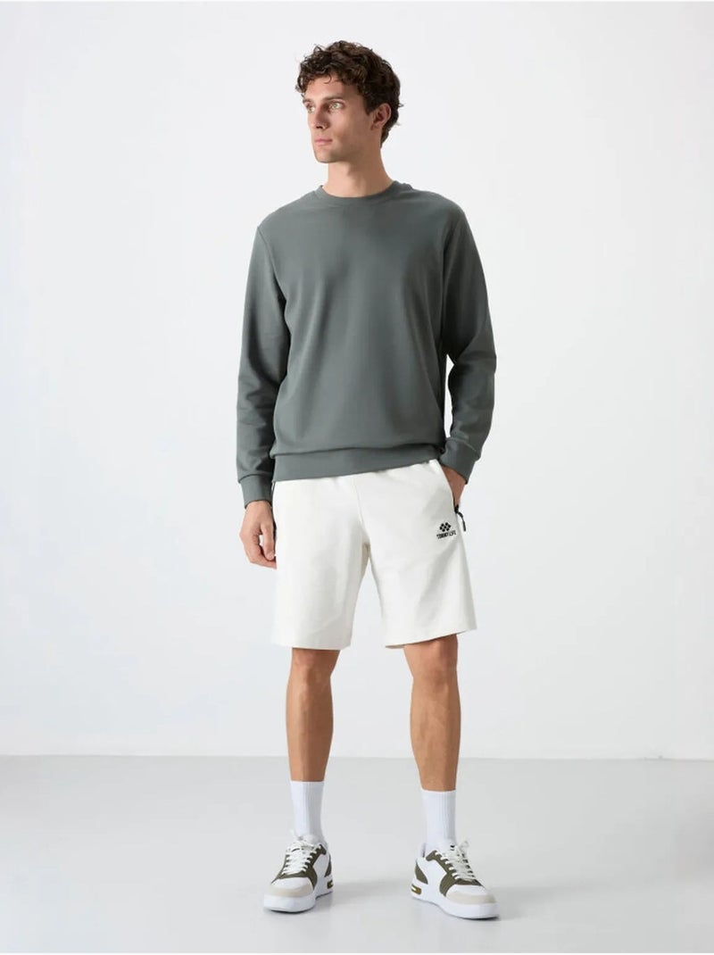 Sweat homme uni à col rond tommy Vert - Kiabi