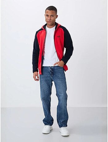 Sweat homme zippé à capuche en peluche tommy