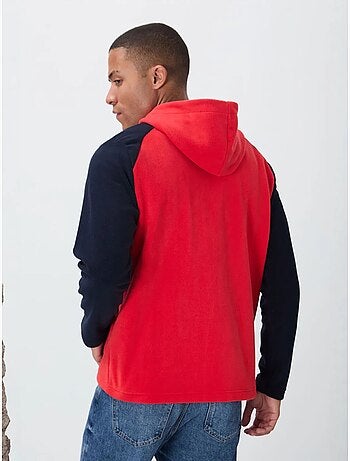 Sweat homme zippé à capuche en peluche tommy