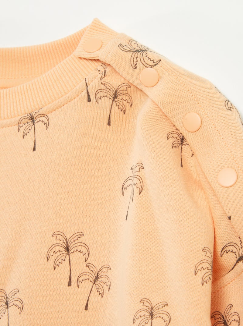 Sweat imprimé - collection facile à enfiler ORANGE - Kiabi