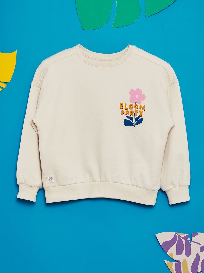 Sweat imprimé - Grafik Edition Beige - Kiabi