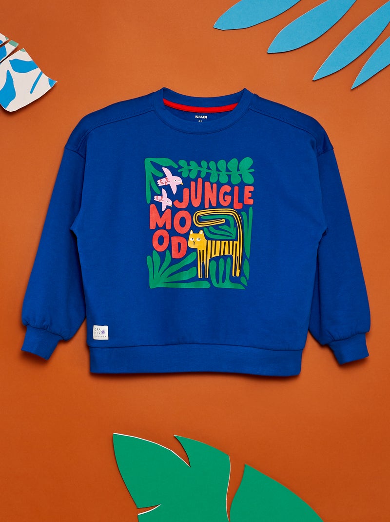 Sweat imprimé - Grafik Edition Bleu - Kiabi