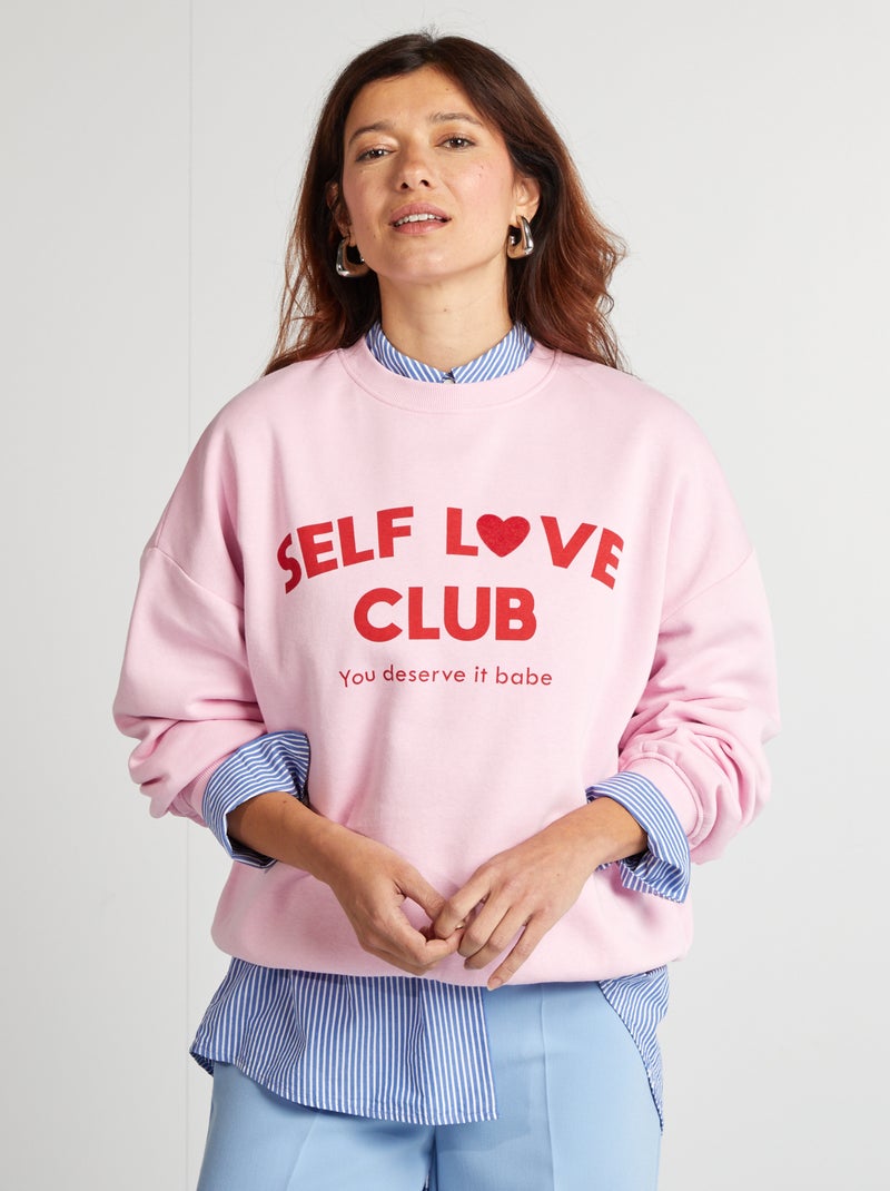 Sweat imprimé - Saint-valentin Rose - Kiabi