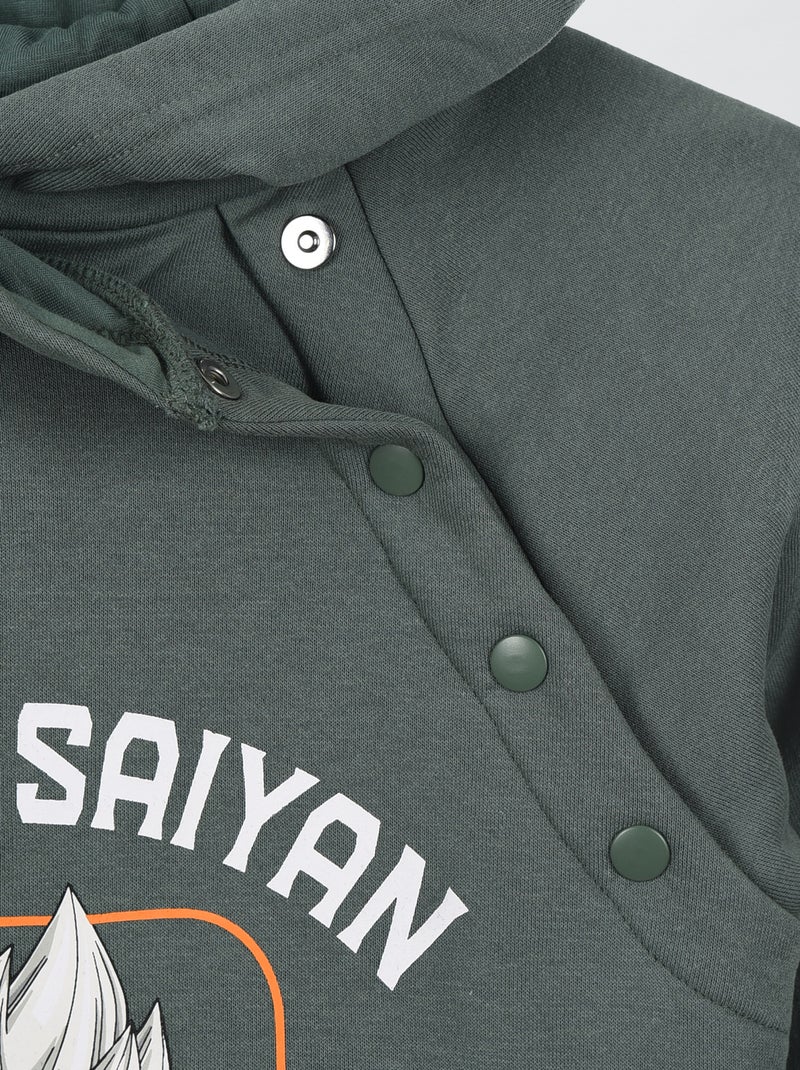 Sweat imprimé à capuche - collection facile à enfiler Vert - Kiabi