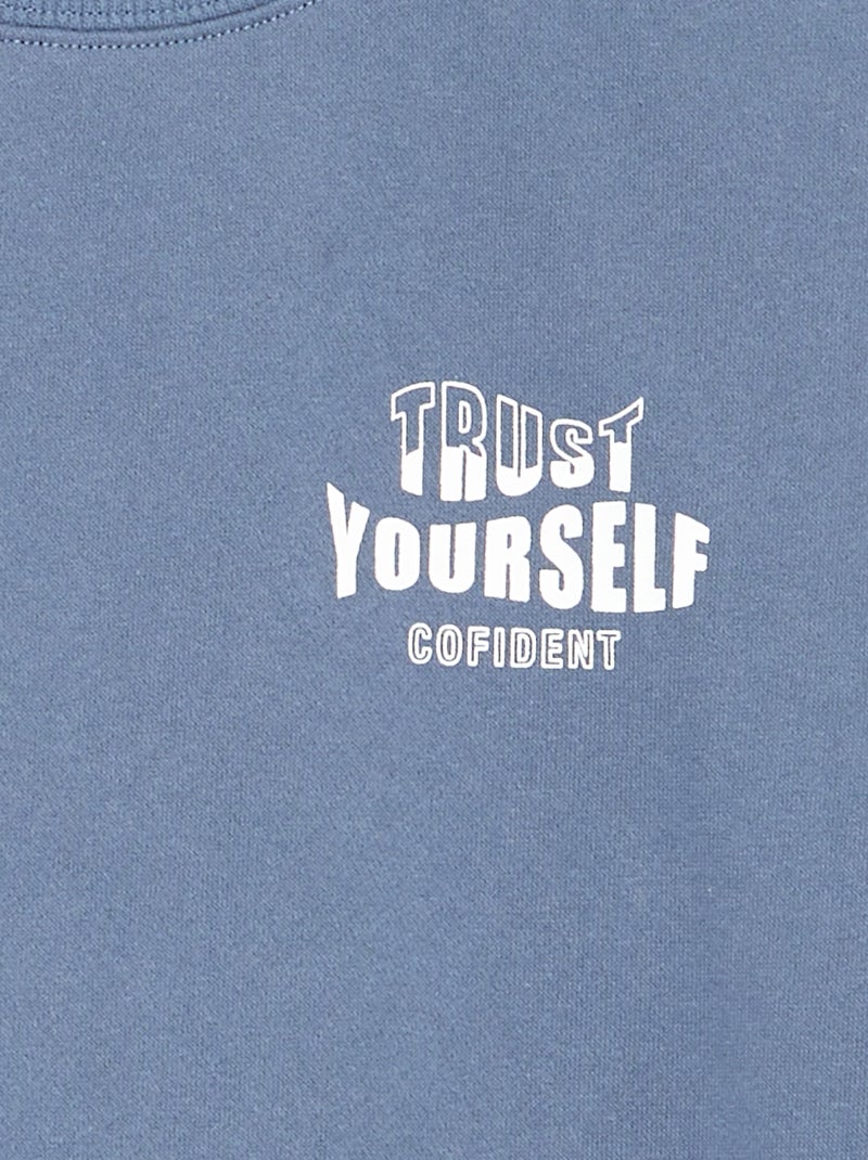 Sweat imprimé à manches longues Bleu - Kiabi