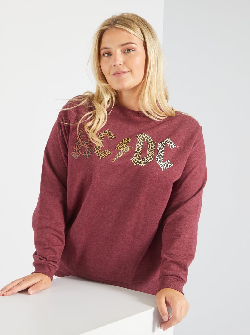Sweat imprimé 'ACDC' Bordeaux - Kiabi