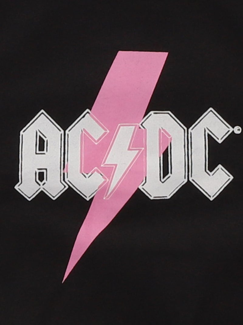 Sweat imprimé 'ACDC' en polaire coton uni Noir - Kiabi