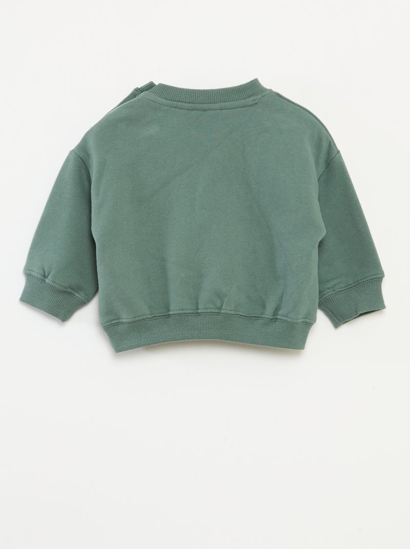 Sweat imprimé animé 'Snoopy' en polaire coton Vert - Kiabi