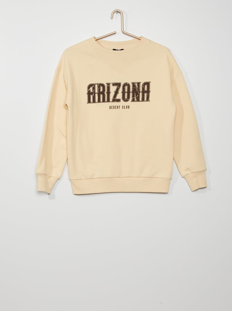 Sweat imprimé 'Arizona' beige - Kiabi