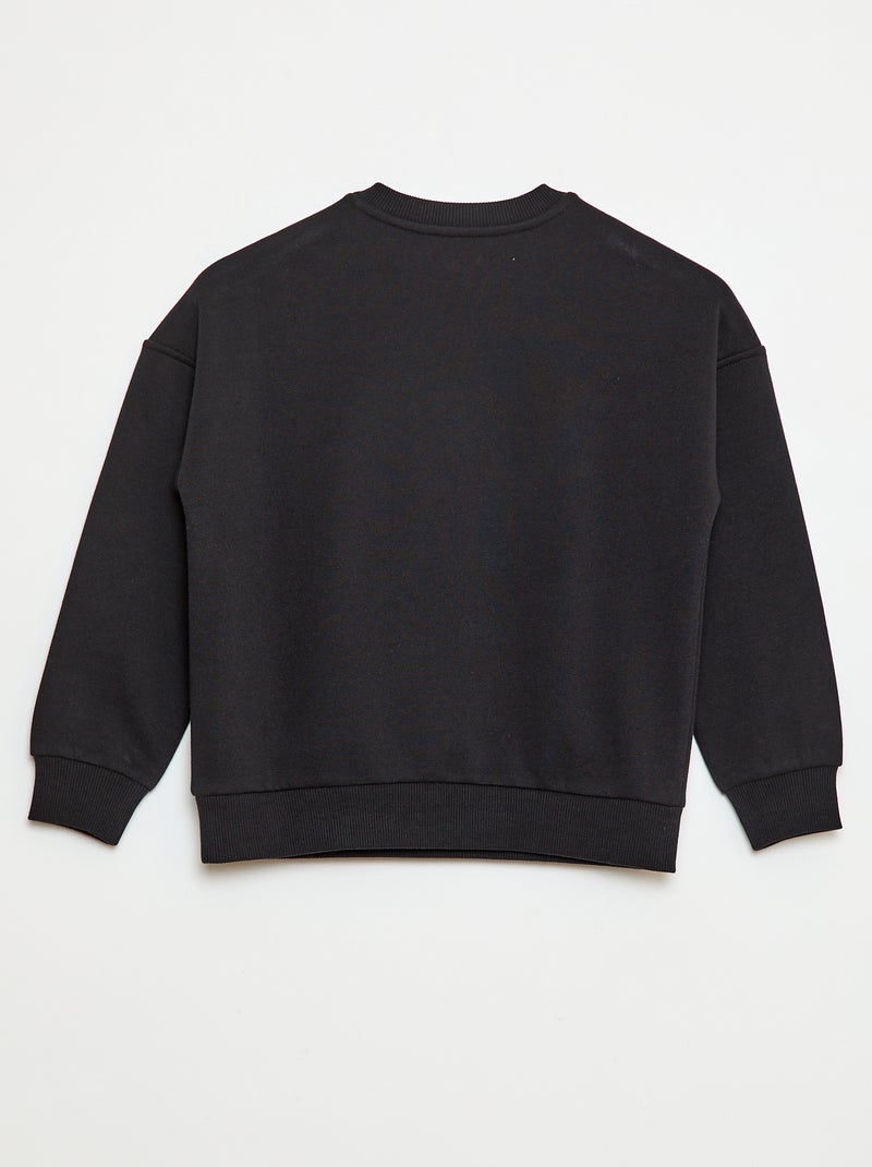 Sweat imprimé avec pressions aimantées - So Easy Noir - Kiabi