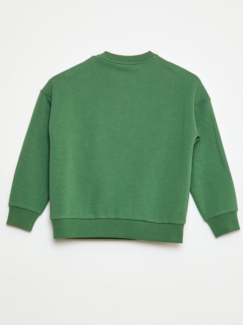 Sweat imprimé avec pressions aimantées - So Easy Vert - Kiabi