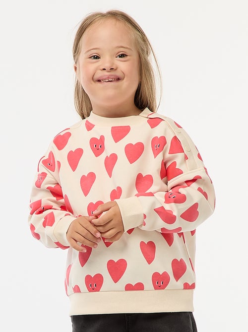 Sweat imprimé avec pressions aimantées à l'épaule - collection facile à enfiler - Kiabi