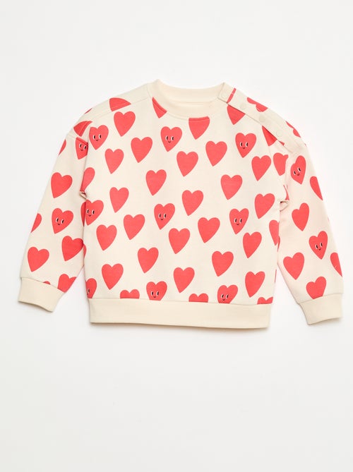 Sweat imprimé avec pressions aimantées à l'épaule - collection facile à enfiler - Kiabi