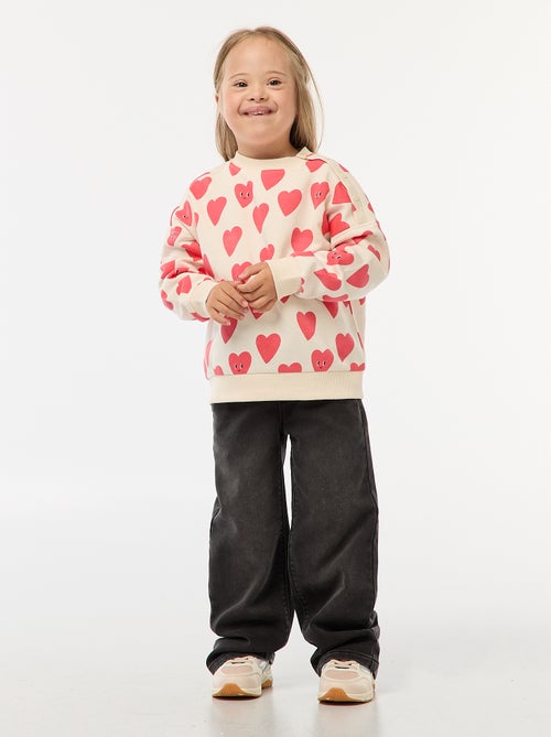 Sweat imprimé avec pressions aimantées à l'épaule - collection facile à enfiler - Kiabi