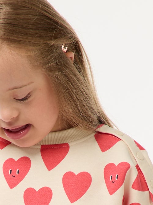 Sweat imprimé avec pressions aimantées à l'épaule - collection facile à enfiler - Kiabi