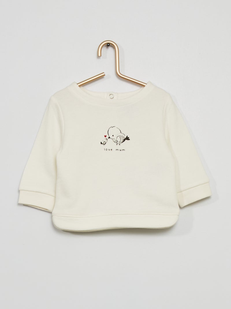 Sweat imprimé blanc - Kiabi