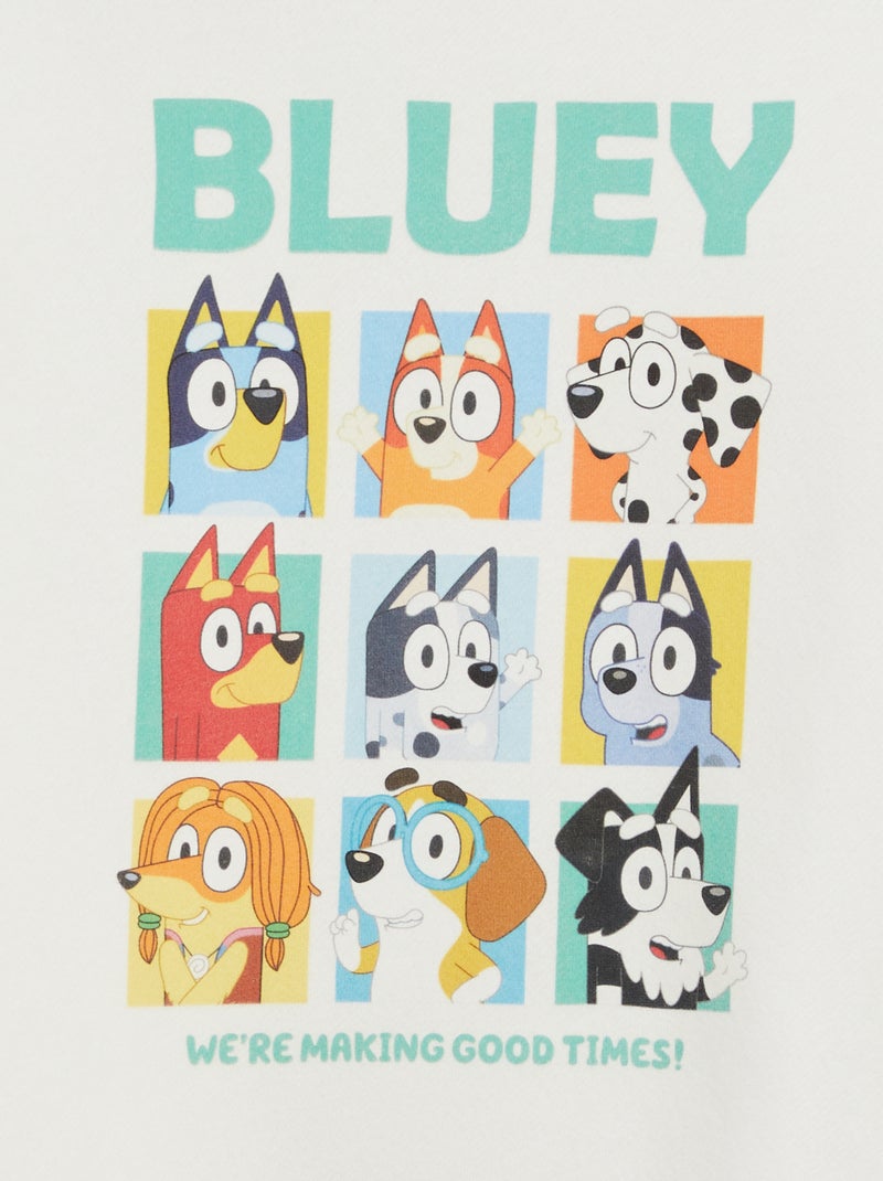 Sweat imprimé 'Bluey' en molleton blanc - Kiabi