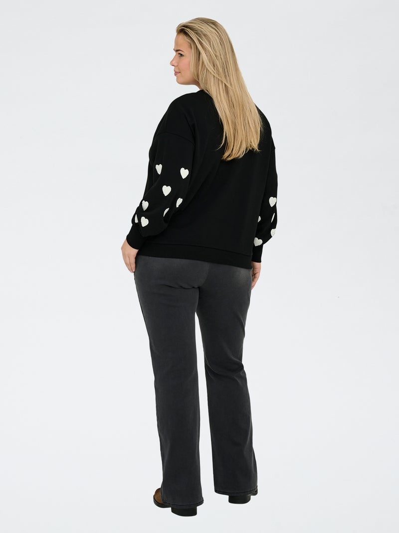 Sweat imprimé 'cœur' 'Only Carmakoma' Noir - Kiabi