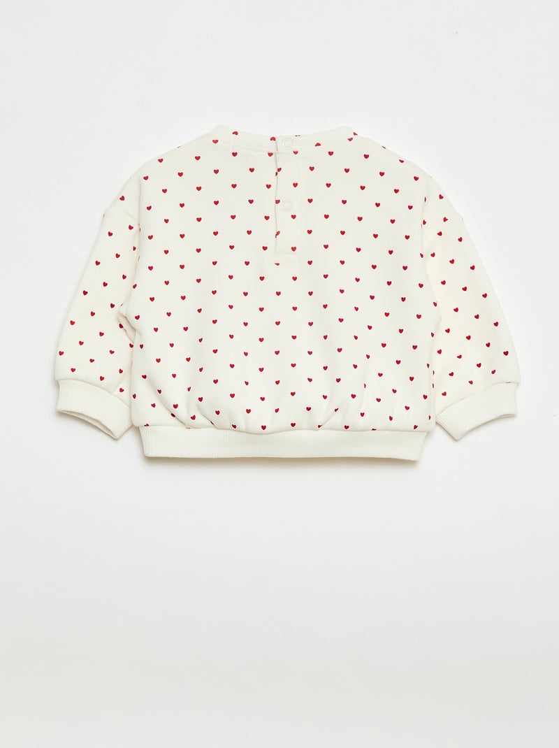 Sweat imprimé col rond Beige - Kiabi