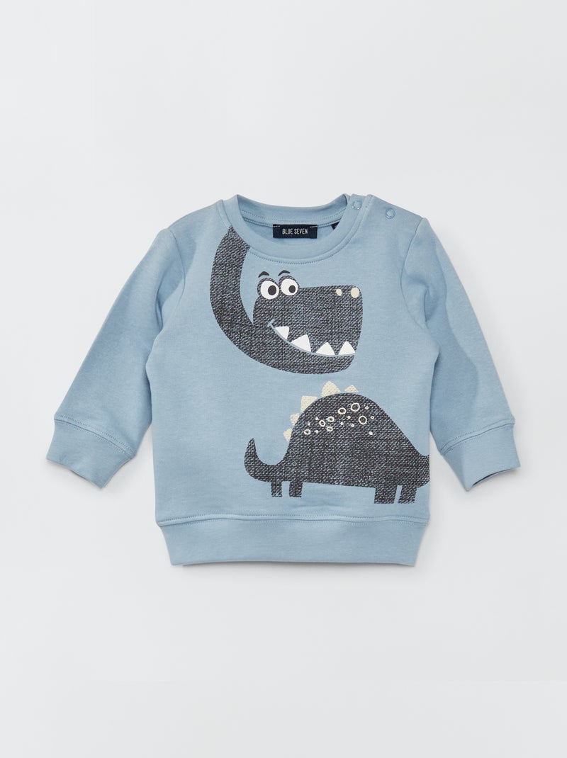Sweat imprimé 'dinosaure' bleu - Kiabi