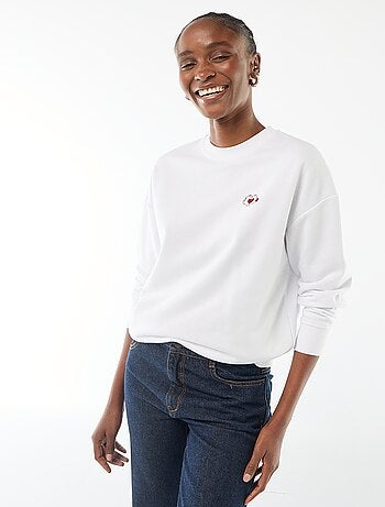 Sweat imprimé 'Disney' 'Mickey et minnie' en coton uni