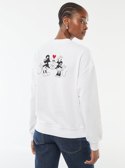 Sweat imprimé 'Disney' 'Mickey et minnie' en coton uni - Kiabi