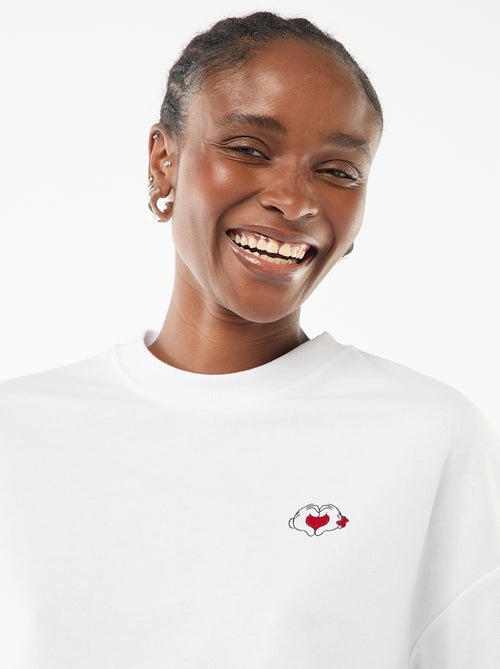 Sweat imprimé 'Disney' 'Mickey et minnie' en coton uni - Kiabi