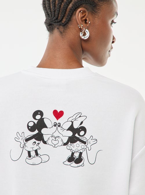 Sweat imprimé 'Disney' 'Mickey et minnie' en coton uni - Kiabi