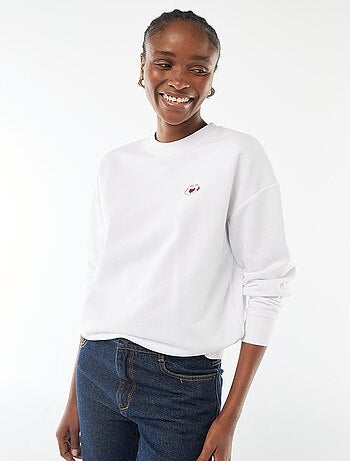 Sweat imprimé 'Disney' 'Mickey et minnie' en coton uni