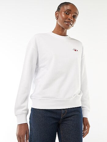 Sweat imprimé 'Disney' 'Mickey et minnie' en coton uni