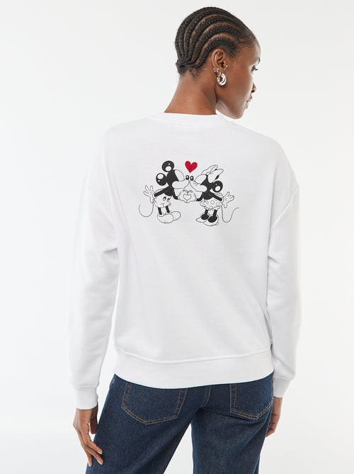Sweat imprimé 'Disney' 'Mickey et minnie' en coton uni - Kiabi