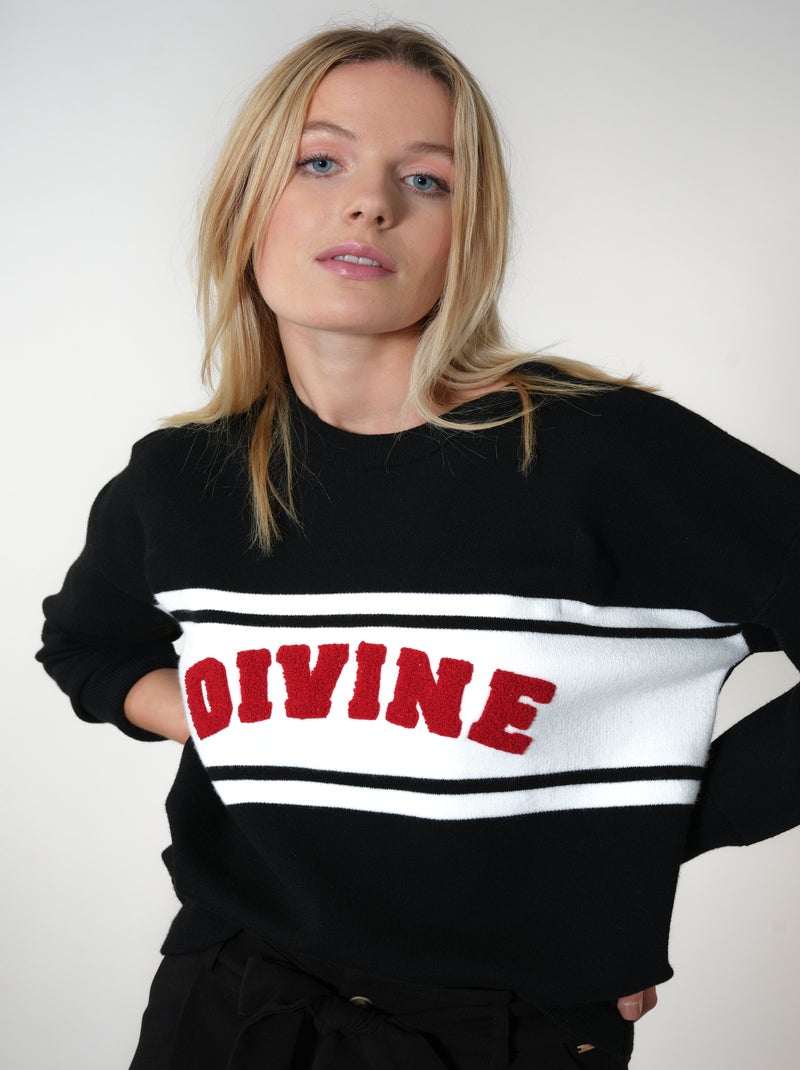 Sweat imprimé divine 'Deeluxe' Noir - Kiabi
