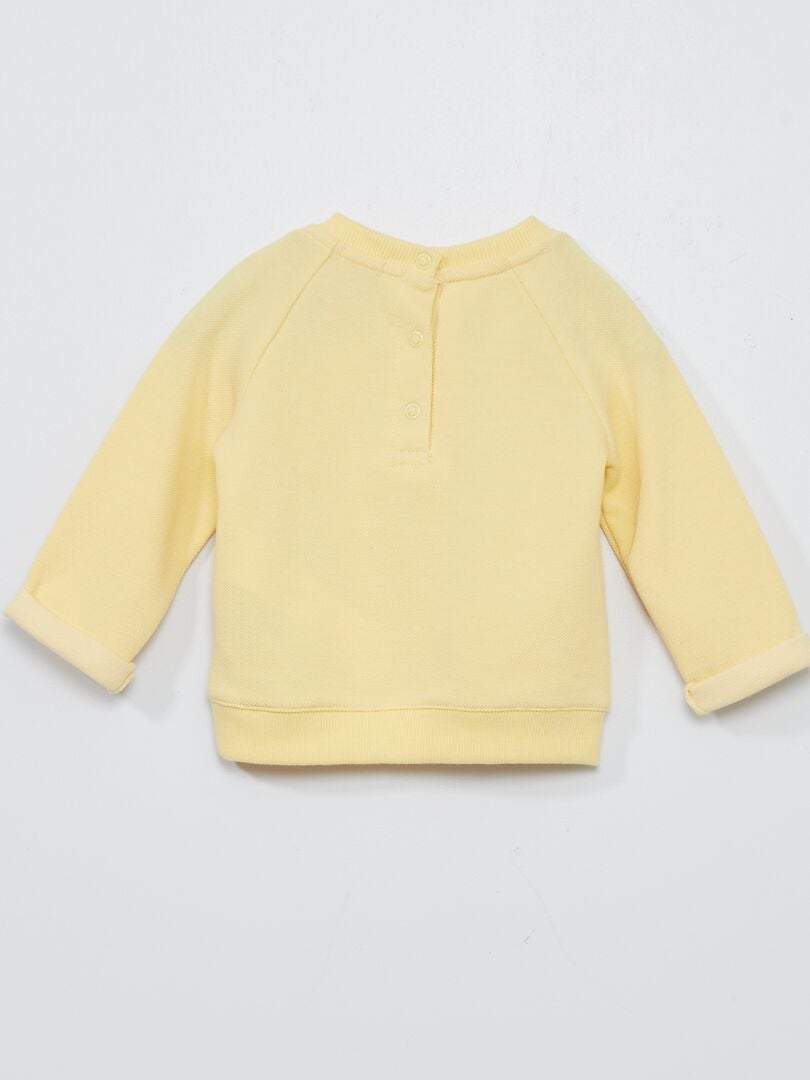Sweat imprimé en maille piquée 'tigre' Jaune - Kiabi