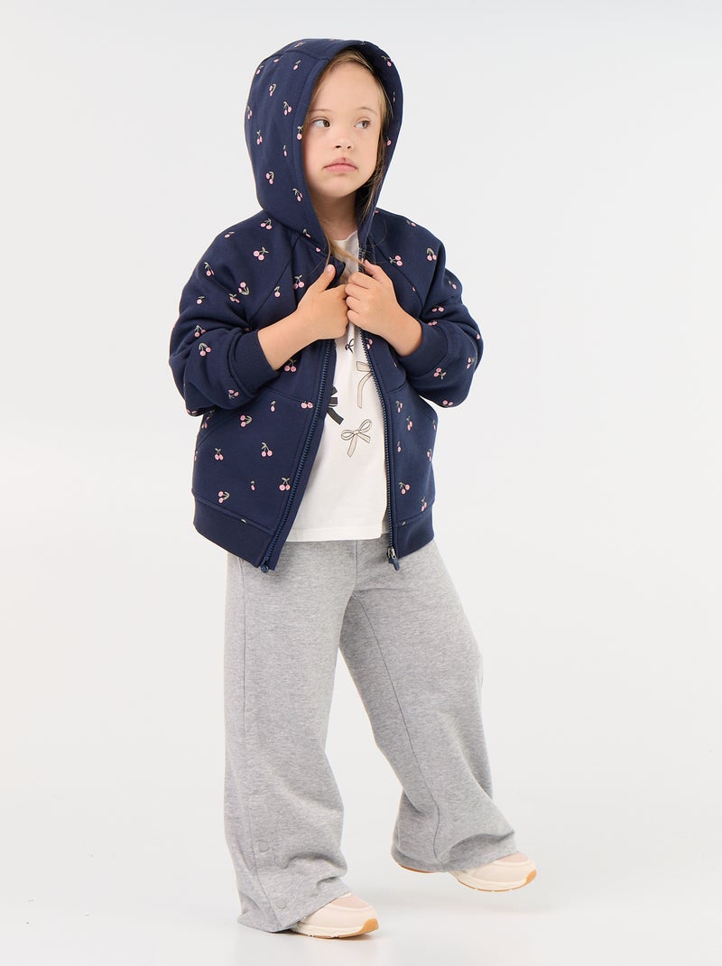 Sweat imprimé en molleton - collection facile à enfiler Bleu - Kiabi