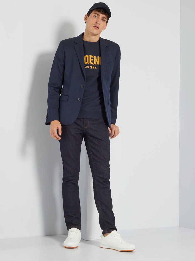 Sweat imprimé en molleton Bleu marine - Kiabi