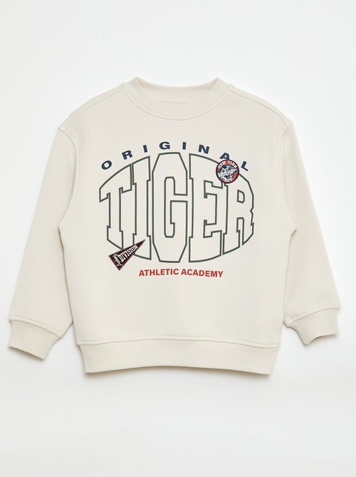 Sweat imprimé en molleton gratté - Kiabi