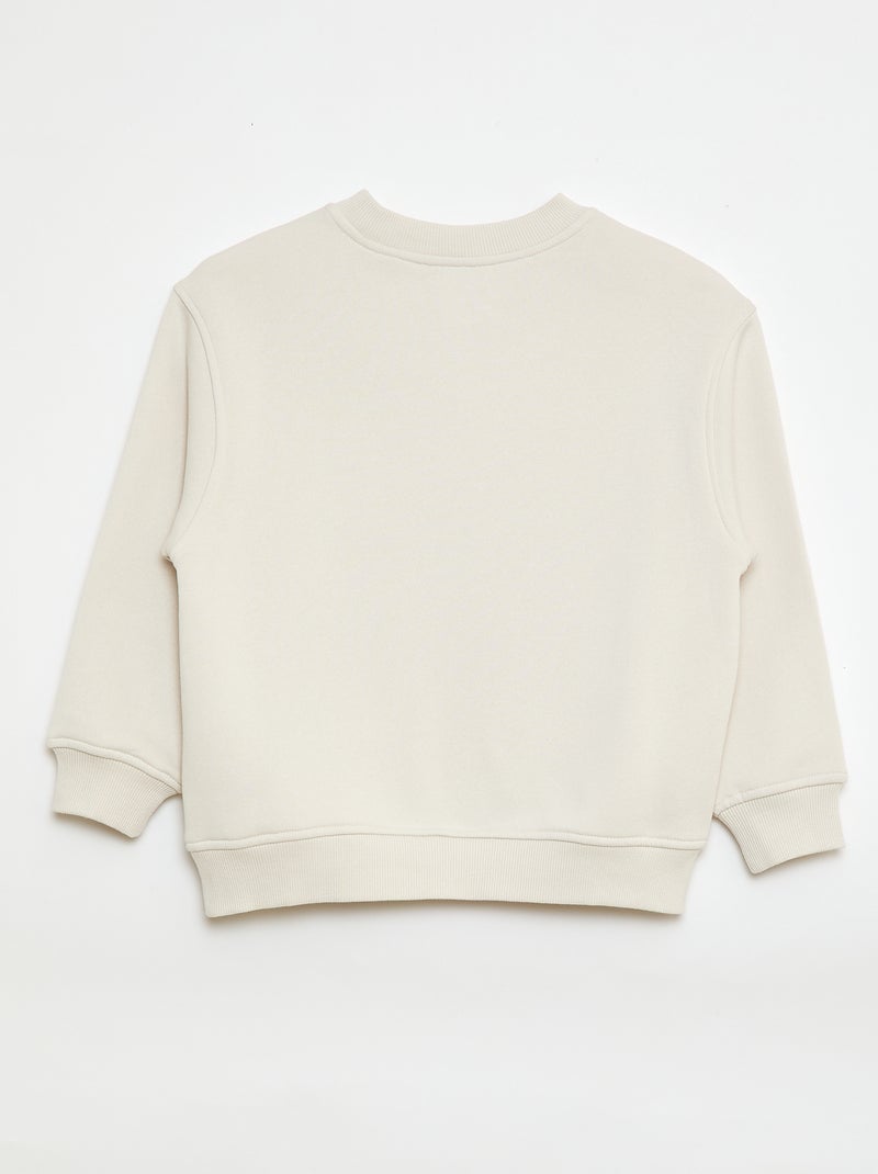 Sweat imprimé en molleton gratté Blanc - Kiabi