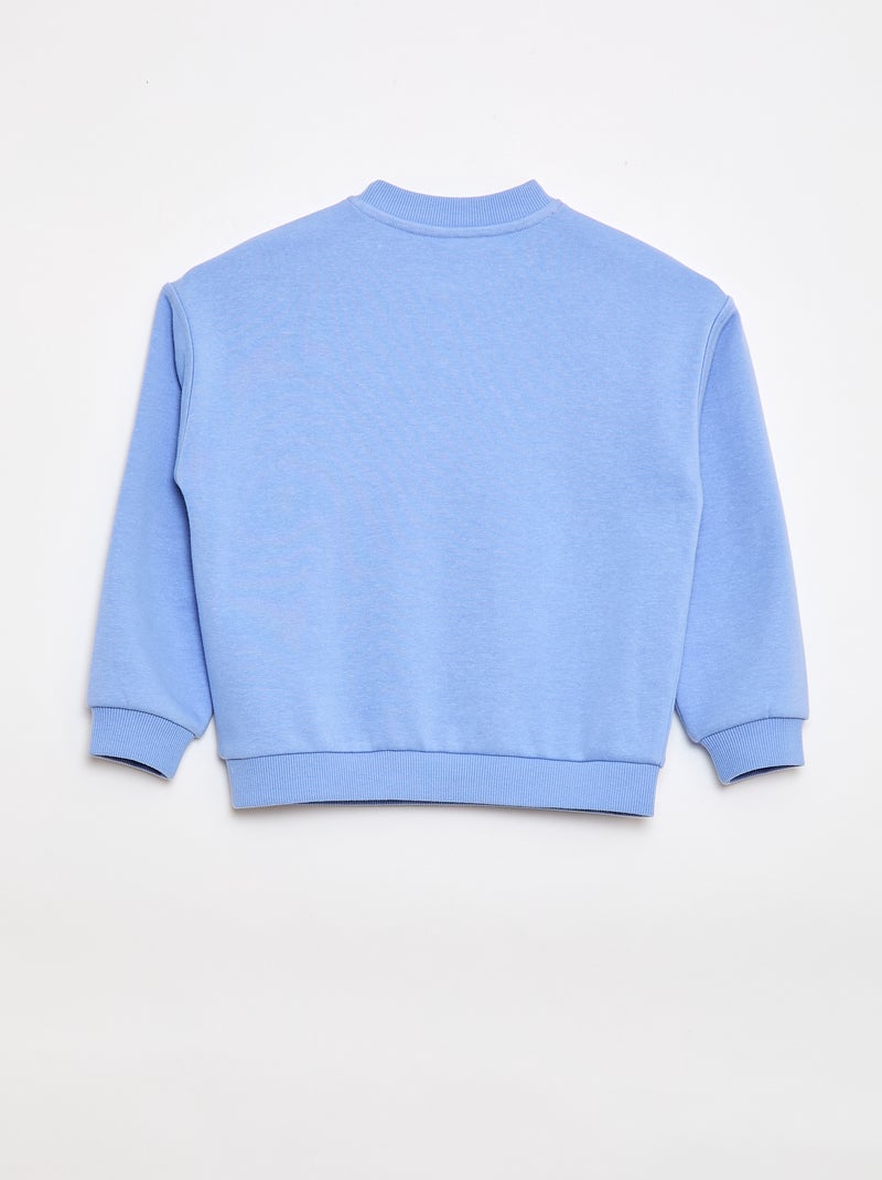 Sweat imprimé en molleton léger - Collection facile à enfiler Bleu - Kiabi