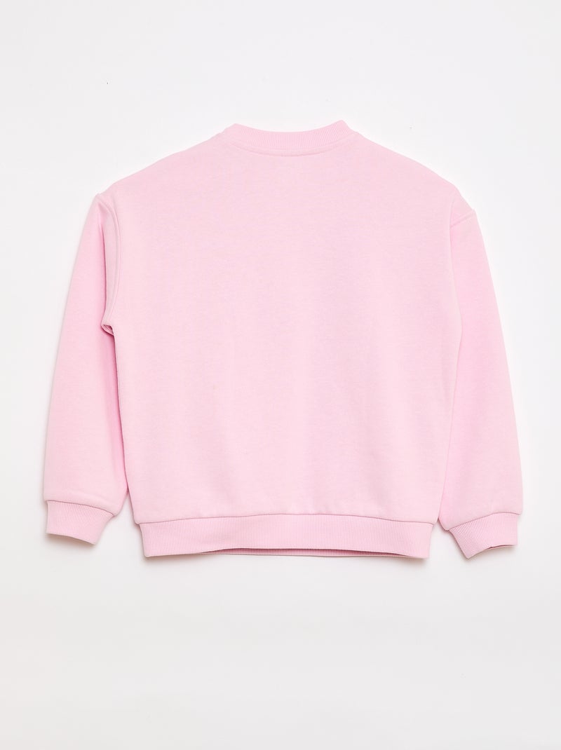 Sweat imprimé en molleton léger - Collection facile à enfiler Rose - Kiabi
