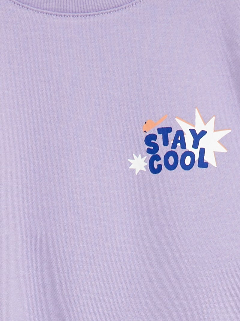 Sweat imprimé en molleton léger - Grafik Edition Violet - Kiabi