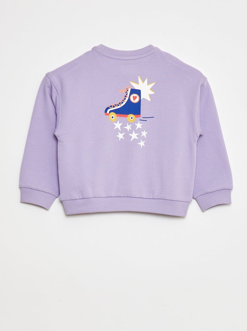 Sweat imprimé en molleton léger - Grafik Edition Violet - Kiabi