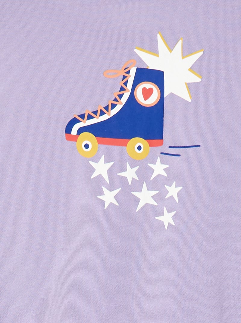 Sweat imprimé en molleton léger - Grafik Edition Violet - Kiabi